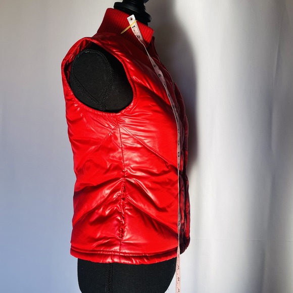 Lightweight Retro Vintage "94 Old Navy Puffer Vest Color Red Cozy zipper Size XS - Picture 4 of 7